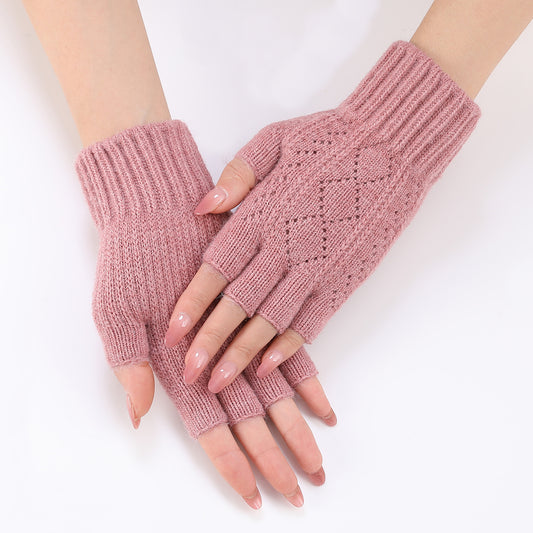 Women's Finger Arm Sleeve Knitted Wool Keep Warm Wristband Gloves