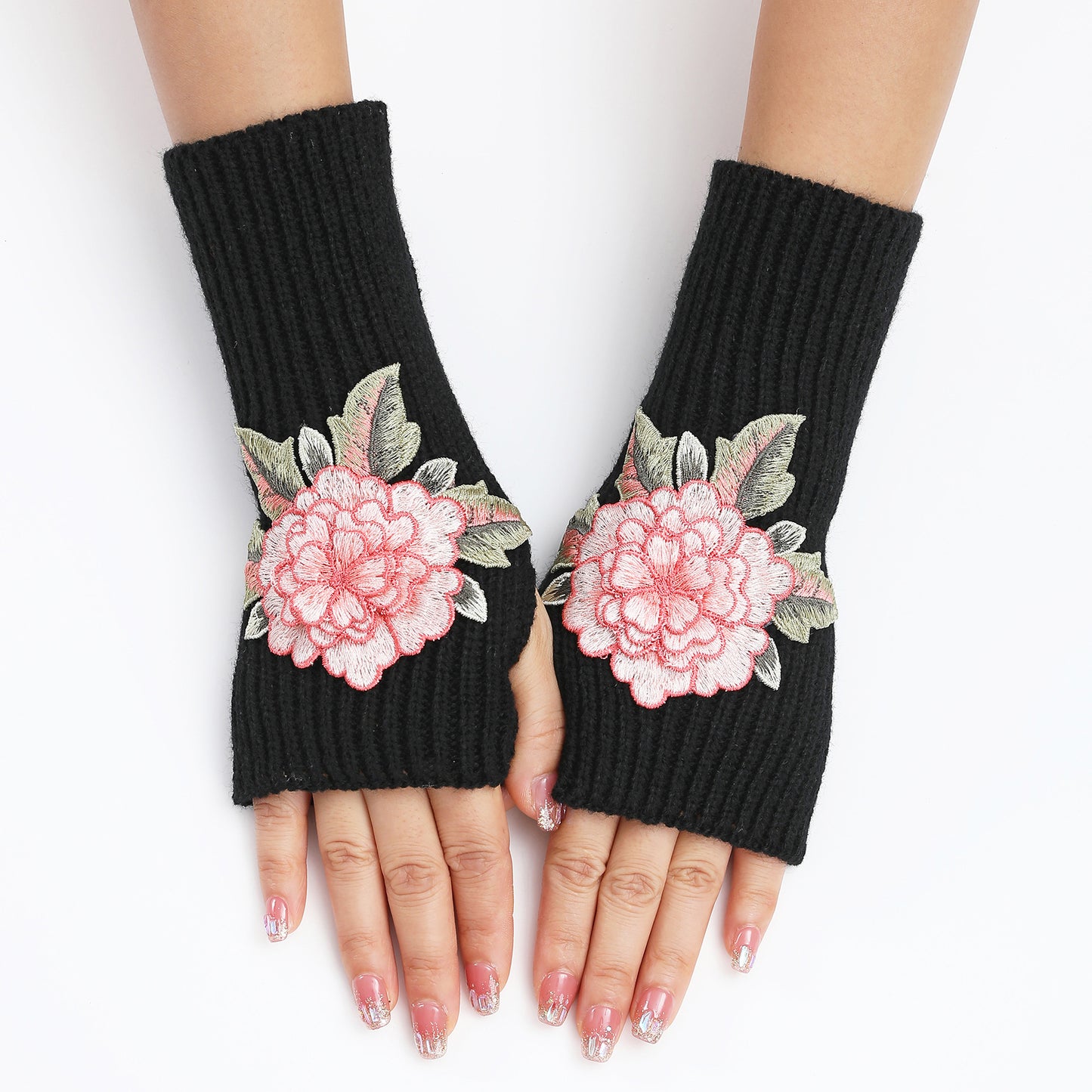 Women's Half Finger Fingerless Fashionable Warm Short Gloves