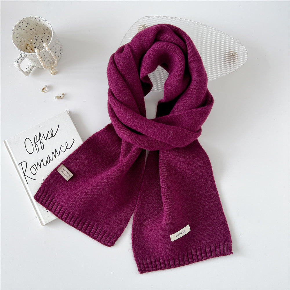 Women's Small Solid Color Knitted Wool For Scarfs