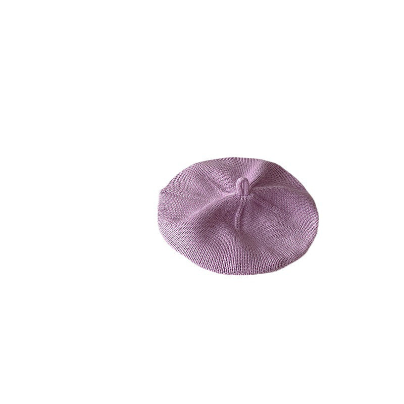 Beret Infant Solid Color Knitted Wool Kids' Headwear