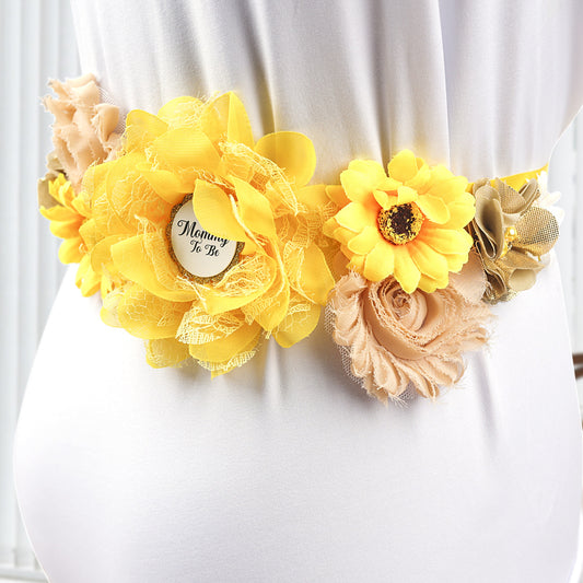 Women's Banquet Dress Flowers Sunflower Waist Seal Belts