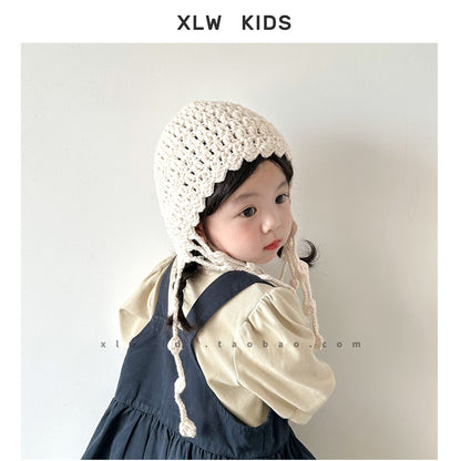 Children's Lady Style Korean Wool Hat Western Handmade Kids' Headwear