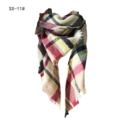 Women's Double-sided Square Triangular Binder Neck Warmer Scarfs