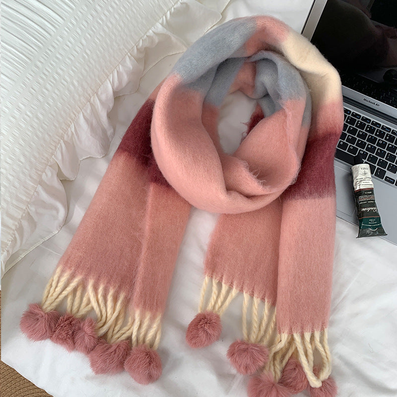 Women's Matching Tassel For Winter High-grade Warm Scarfs