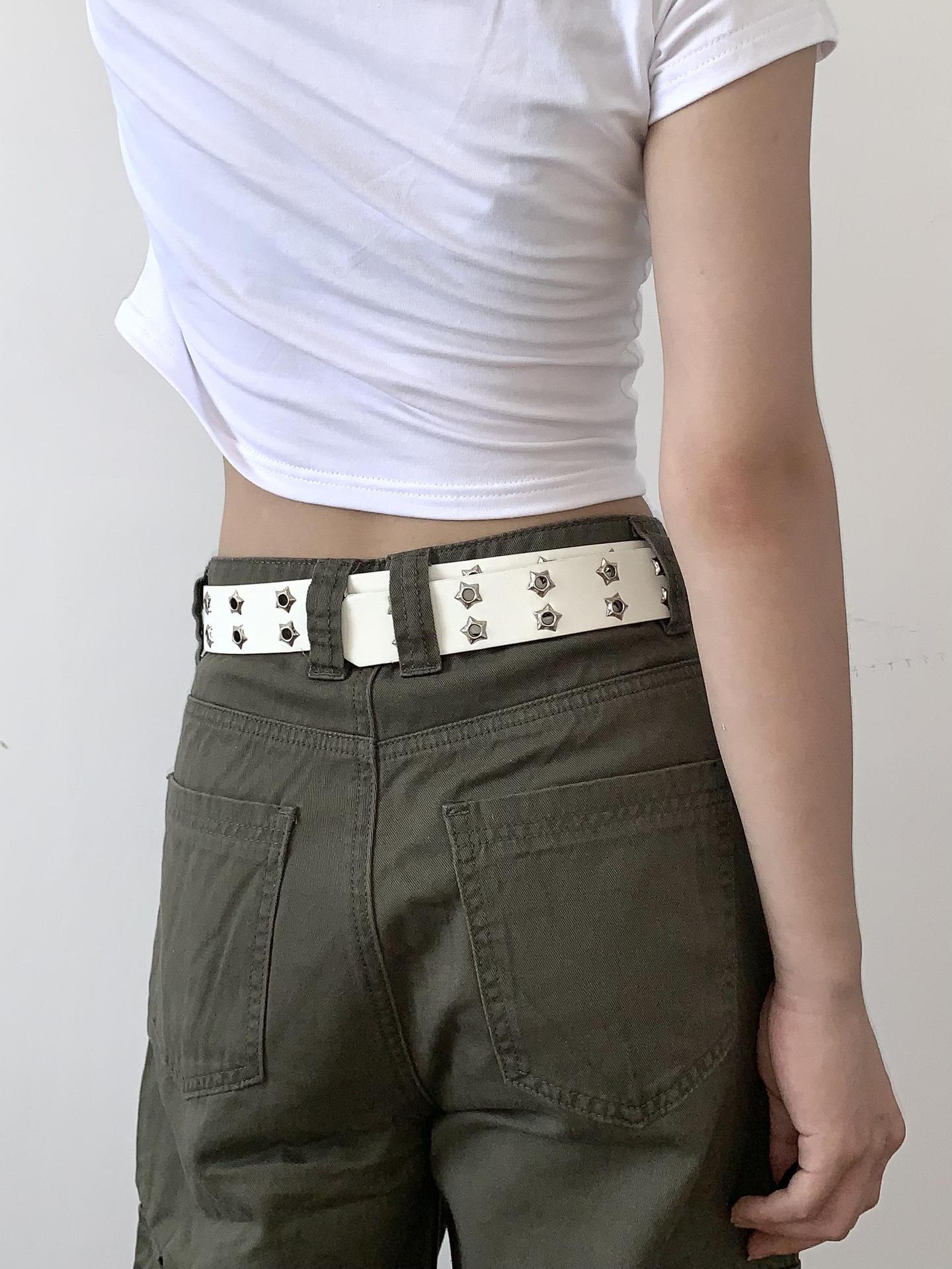 Retro Double Breasted Hollow Punk Casual Belts