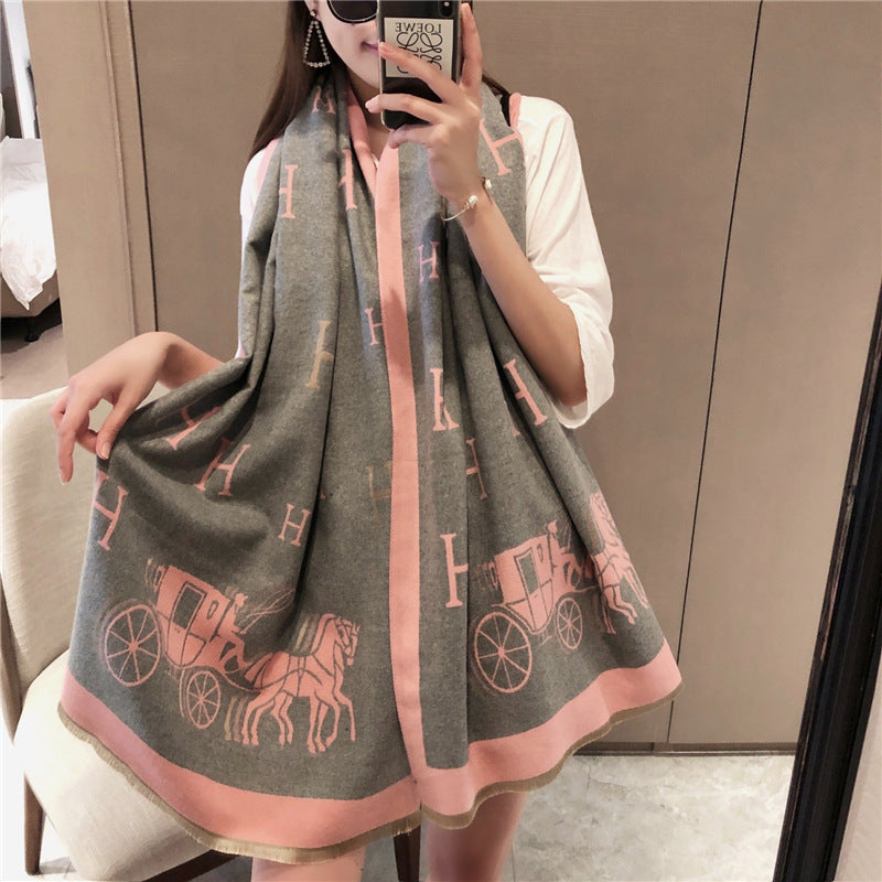 Women's Carriage Mid-length Artificial Cashmere Korean Style Scarfs