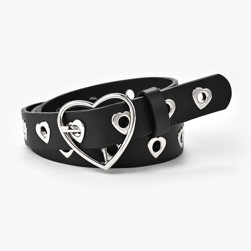 Women's Heart Buckle Decoration Jeans Fashion Heart-shaped Belts