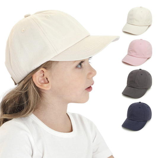 Children's Baseball Outdoor Leisure Peaked Solid Color Curved Brim Kids' Headwear