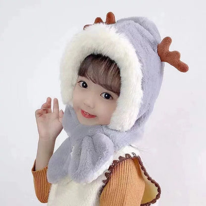 Hat Integrated Ear Protection Fleece-lined Winter Kids' Headwear