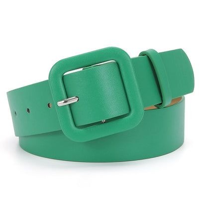 Women's Korean Style Square Buckle Candy Color Belts