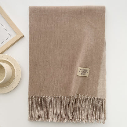 Solid Color Double-sided Two-color Artificial Cashmere Scarfs