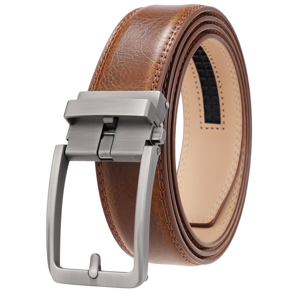 Men's Creative Automatic Buckle Split Leather Belts