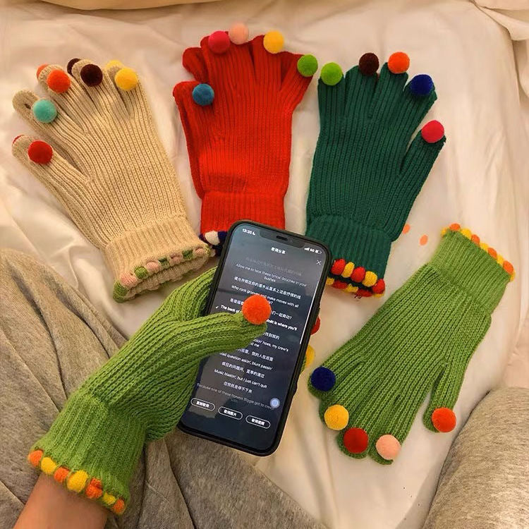 Women's Cute Little Touch Screen Exposed Finger Gloves