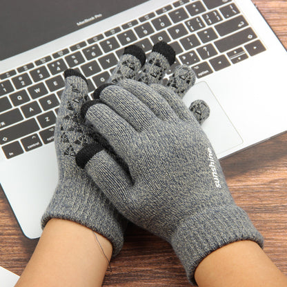 Men's Knitted Knitting Wool Winter Touch Screen Gloves