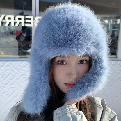 Women's Winter Plush Northern Skiing Warm Earflaps Hats & Caps