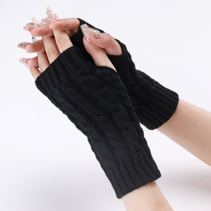 Women's & Men's Open Finger Arm Sleeve Knitted Warm Gloves