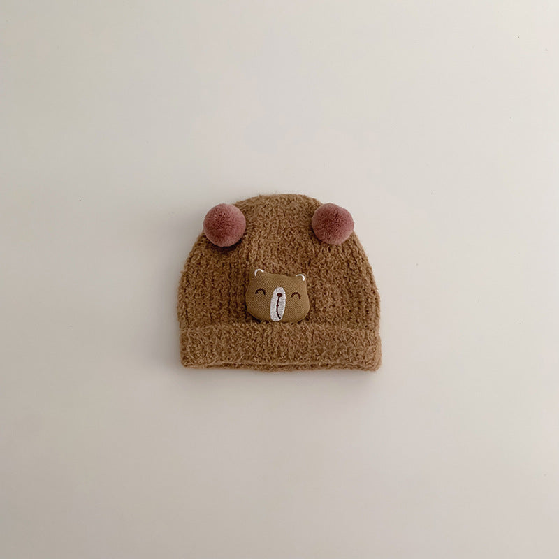 Cute Super Double Ball Bear Knitted Kids' Headwear