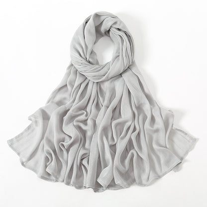 Malay Indonesian Rayon Monochrome Wide-brimmed Thin Scarfs