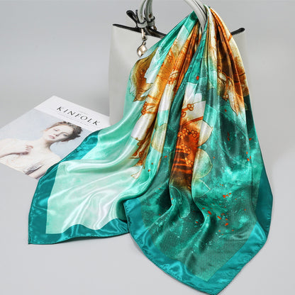 Large Kerchief Printed Female Mother's Outer Scarfs