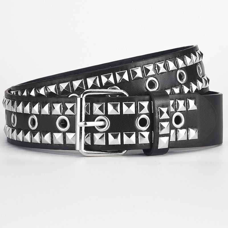 Women's & Men's Rivet Air Eye Pin Buckle Personality Trend Belts