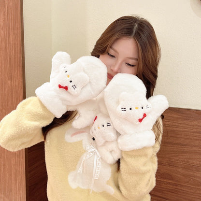 Plush Cute Korean Style Mittens Thickened Gloves