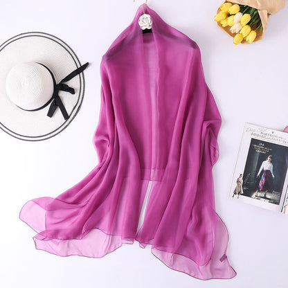 Lightweight Chiffon Pure Color Ice Long Beach Scarfs