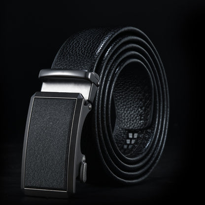 Men's Alloy Automatic Buckle Leather Casual Pants Belts