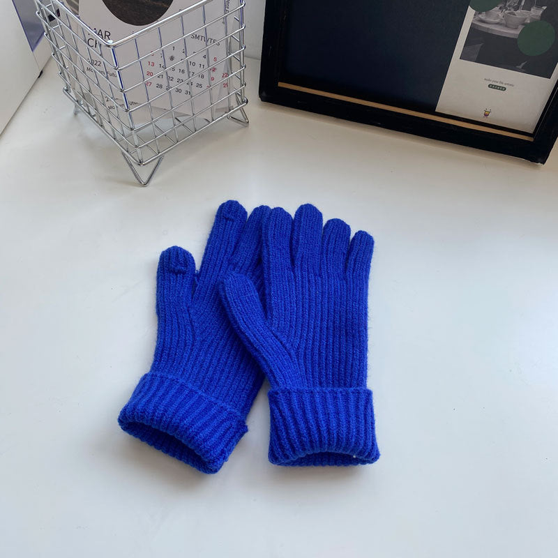 Knitted Five-finger Long Touch Screen Keep Warm Gloves