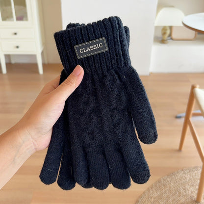 Men's Protection Thickening Korean Business Fashion Personalized Twist Touch Screen Gloves