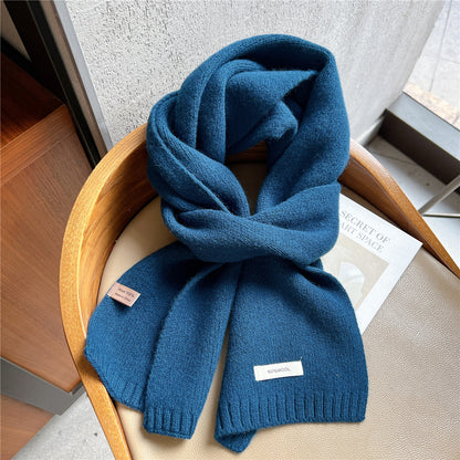 Women's Small Solid Color Knitted Wool For Scarfs