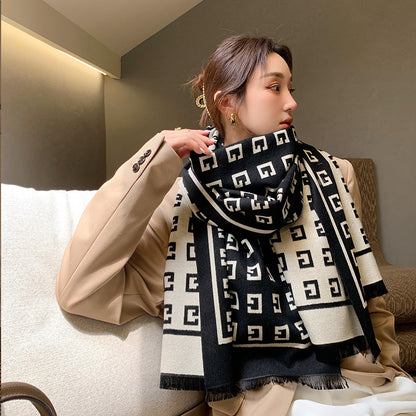 Women's Style Large V-shaped Female Versatile Cashmere Scarfs