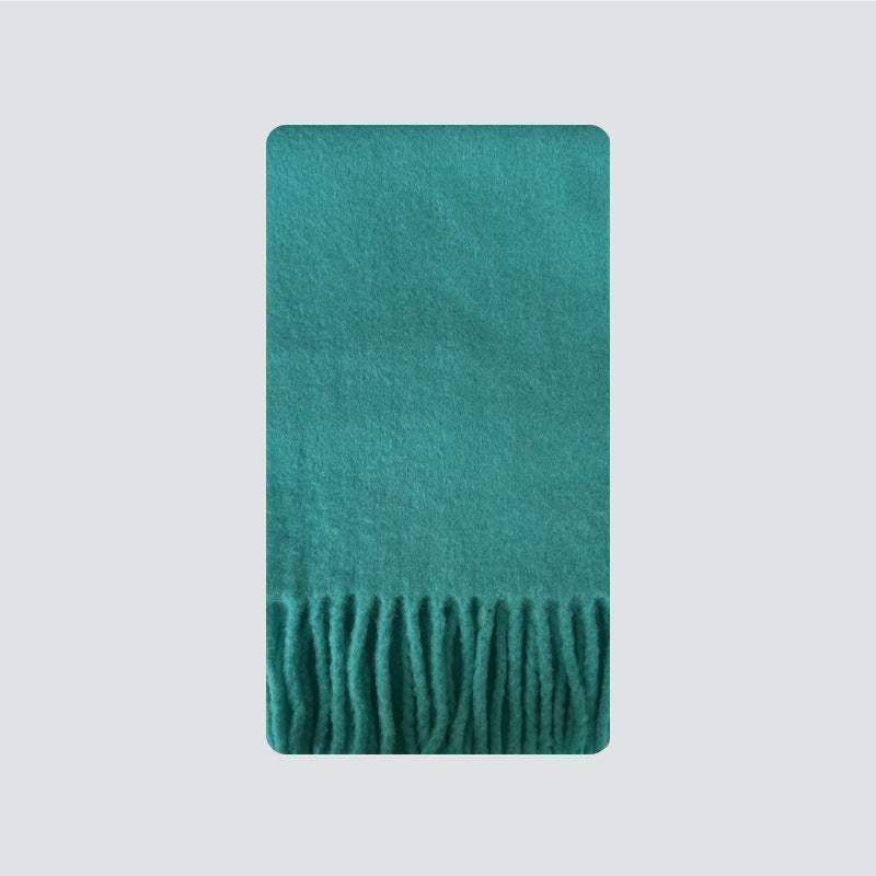 Women's Plain Mint Green Solid Color With Scarfs