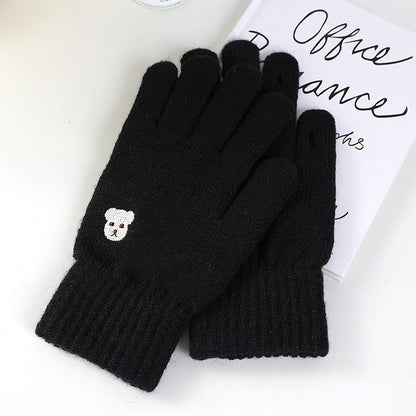 Women's Wool Winter Thickened Warm Cute Versatile Gloves