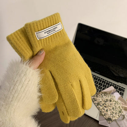 Women's Korean Minority Simple Solid Color Sweet Girly Gloves