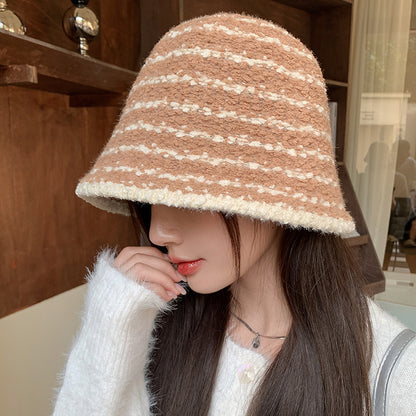 Women's Bucket Hat Striped Big Head Circumference Plain Hats & Caps