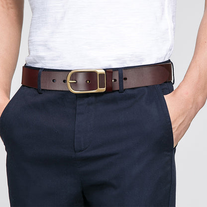 Men's Leather Casual Business Simplicity Cowhide Medium Belts