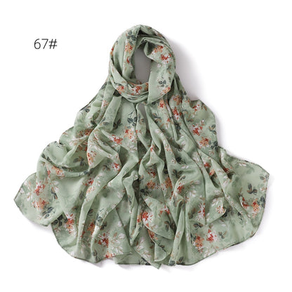 Small Floral Letter Sunscreen Shawl Pearl Scarfs