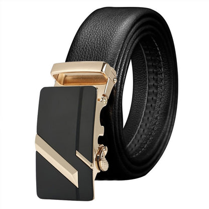 Men's First Layer Cow Leather Automatic Buckle Belts