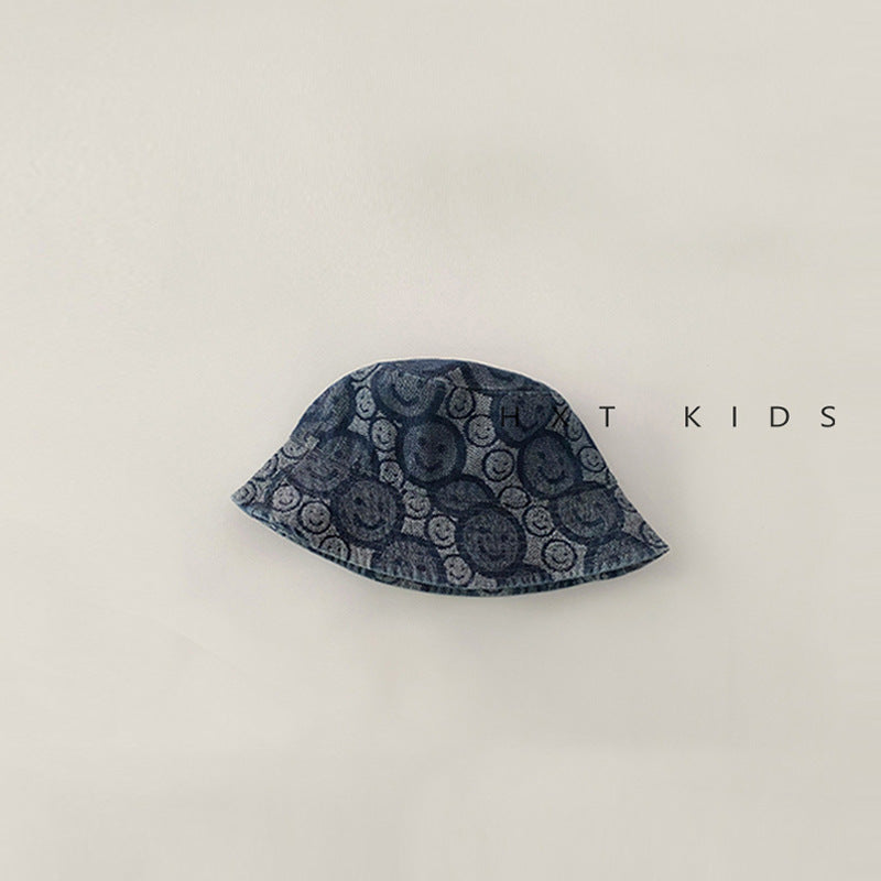 Children's Smiley Face Sunshade Denim Boy Sun Kids' Headwear