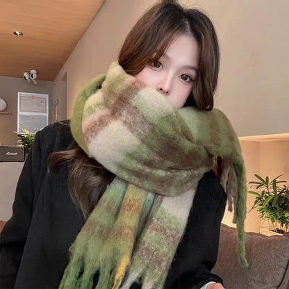 Yu Blue Female Winter High-grade Korean Scarfs