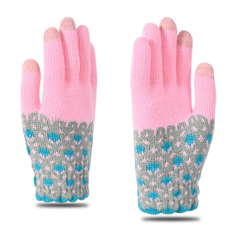 Women's & Men's Screen Winter Cute Pineapple Knitting Fleece Lined Gloves