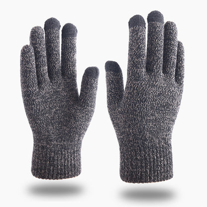 Men's Knitted Winter Korean Warm Veet Padded Gloves