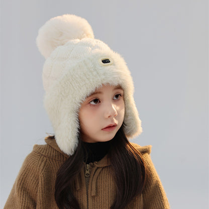 Children's Cute Plush Bonnet Earmuffs Hat Keep Warm Kids' Headwear