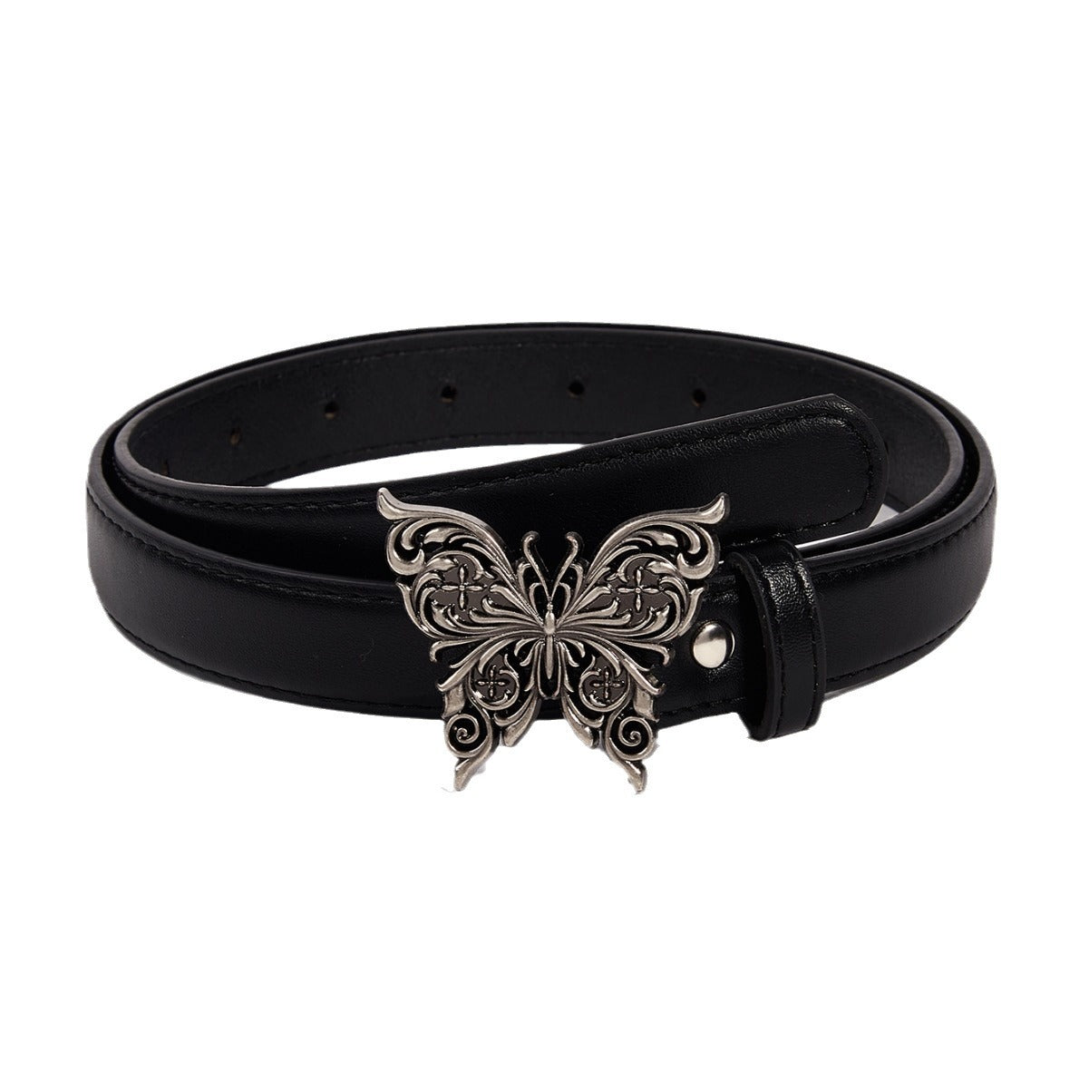 Women's Metal Butterfly Snap Versatile Simple Retro Decorative Jeans Belts