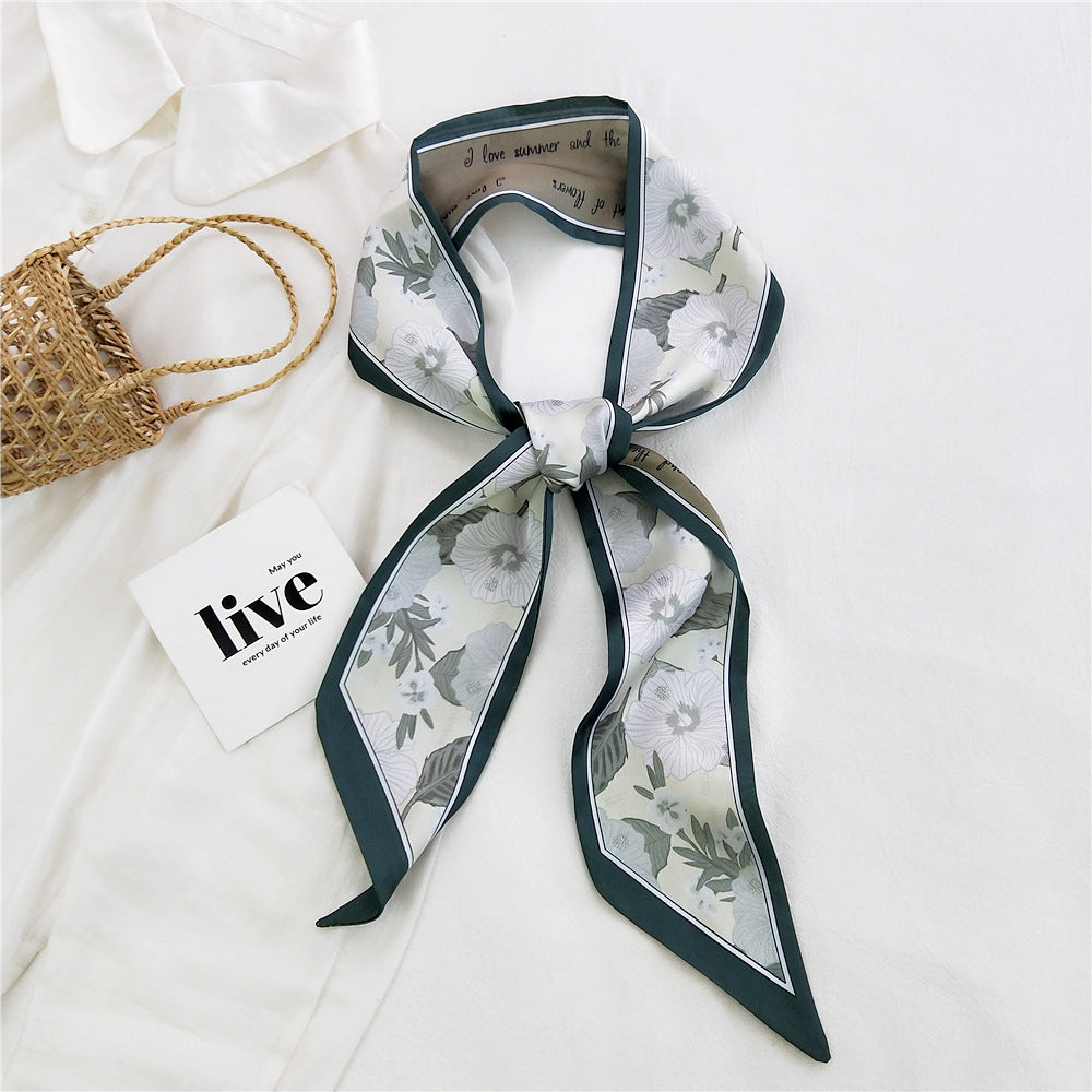 Women's Long Tie Hair Band Bag Straps Scarfs