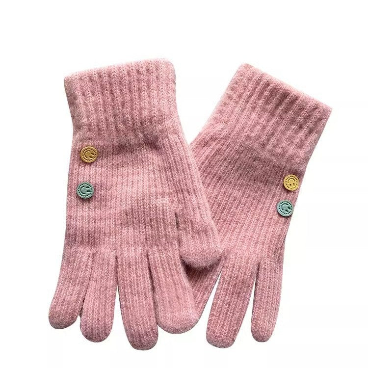 Women's Wool Knitted Touch Screen Five-finger Finger Gloves