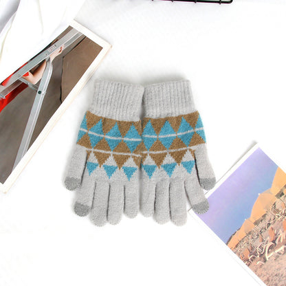 Women's Korean Minority Simple Solid Color Sweet Girly Gloves