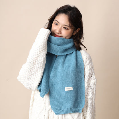 Women's & Men's High Sense Korean Style Warm Knitted Pure Color Scarfs