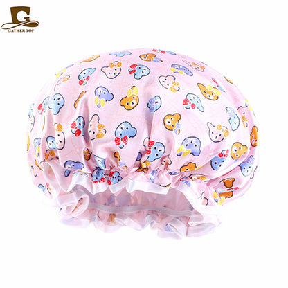 Children's Cartoon Satin Shower Waterproof Boys Cute Kids' Headwear