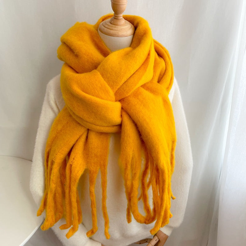 Cashmere Plush Pure Color Warm Keeping Scarfs